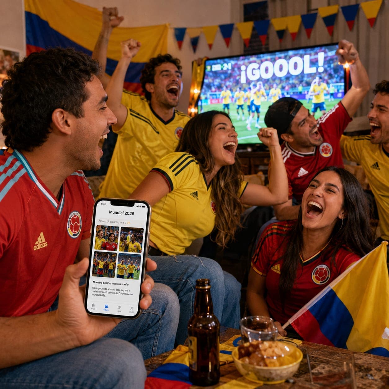 Friends celebrating with NFC